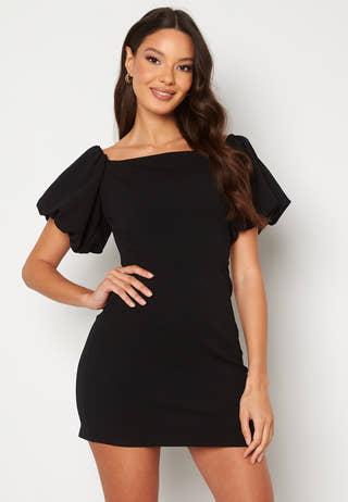 Bardot Puff Sleeve Mini Dress