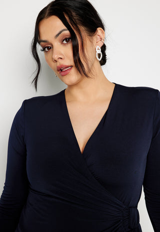 Long Sleeve Wrap Maxi Dress