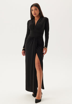Deep V Wrap Front Maxi Dress