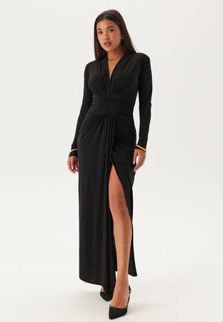 Deep V Wrap Front Maxi Dress