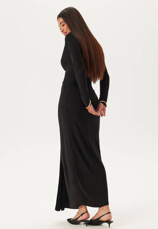 Deep V Wrap Front Maxi Dress