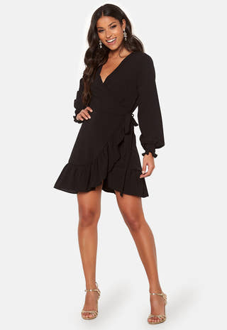Frilly Wrap Mini Dress
