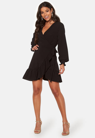 Frilly Wrap Mini Dress