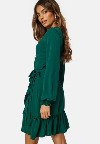 Frilly Wrap Mini Dress