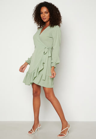 Frilly Wrap Mini Dress