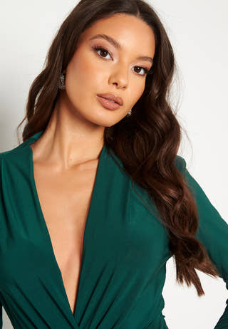 Long Sleeve Rouch Dress