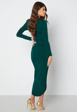 Long Sleeve Wrap Maxi Dress