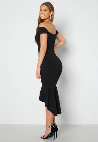 Off Shoulder Frill High Low Dress