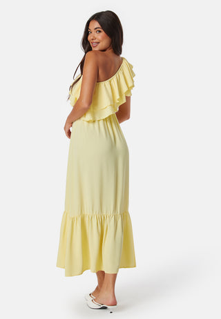 One Shoulder Ruffle Maxi Dress