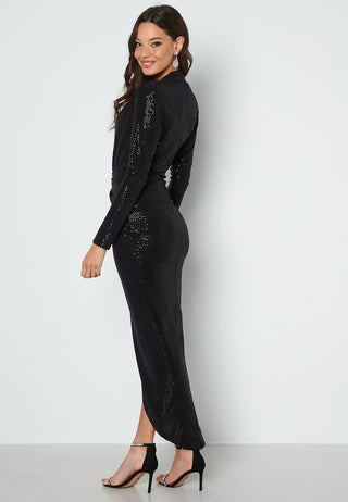 Sequin Rouch Maxi Dress