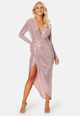 Sequin Rouch Maxi Dress