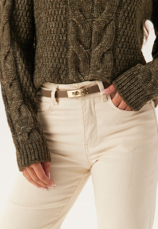 Leather Belt With Turn Lock