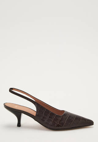 Croco Leather Slingback