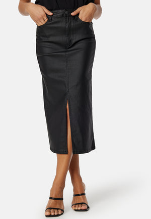 Objnaya Coated Mid Waist Skjørt
