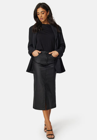 Objnaya Coated Mid Waist Skjørt