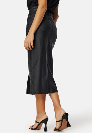 Objnaya Coated Mid Waist Skirt