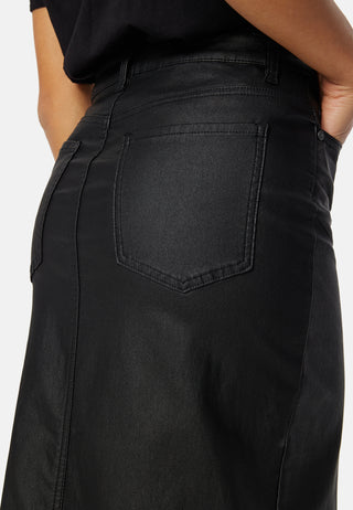 Objnaya Coated Mid Waist Skjørt