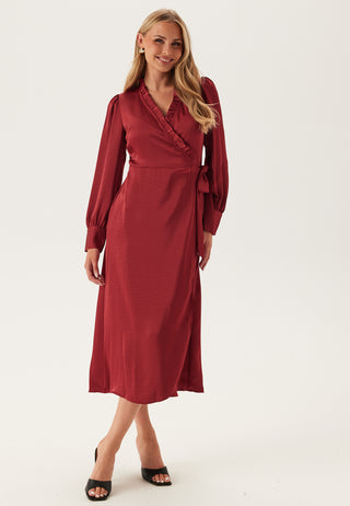 Objchilli Long Sleeve Wrap Dress