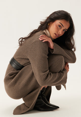 Objelva L/S RE V-NECK KNIT DRESS