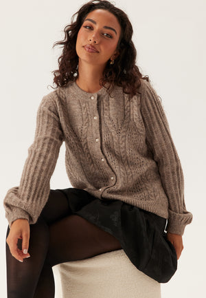 Objflora Re Ls Strikket Cardigan med Knapper