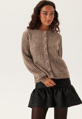 Objflora Re Ls Strikket Cardigan med Knapper