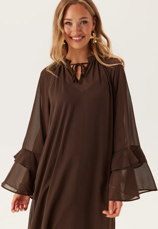 Objgina L/S RE V-NECK MIDI DRE