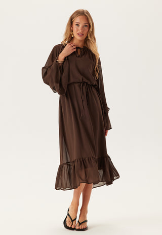 Objgina L/S RE V-NECK MIDI DRE