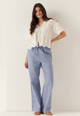 Objlora S/S RE V-NECK TOP