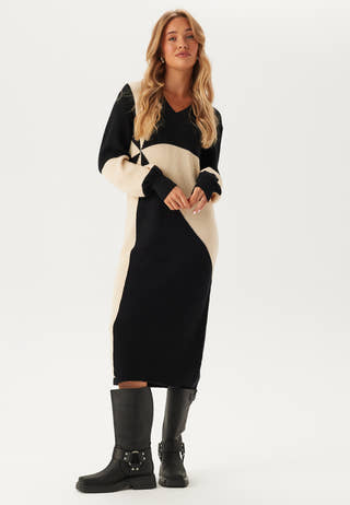 Objmalena L/S KNIT AOP DRESS K