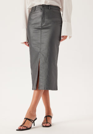 Objnaya Coated Mid Waist Skjørt