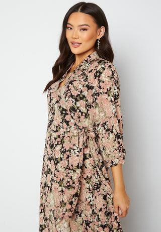 Papaya 3/4 Wrap Long Dress