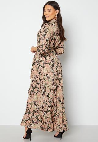Papaya 3/4 Wrap Long Dress