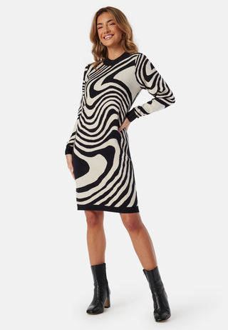 Ray L/S Knit Dress AOP