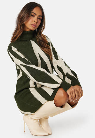 Objray L/S Knit Rollneck Dress