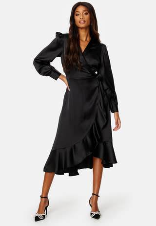 Objsateen Wrap Dress