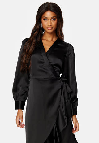 Objsateen Wrap Dress