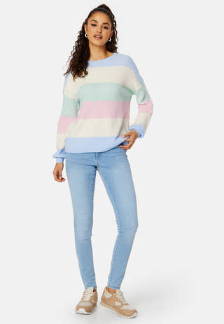Atia L/S Stripe Pullover Knt