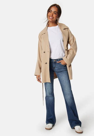 Blush Low Waist Flared Denim