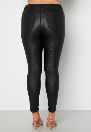 Punk Biker Coated Jeans