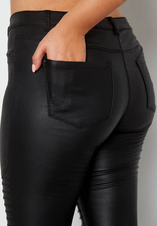 Punk Biker Coated Jeans