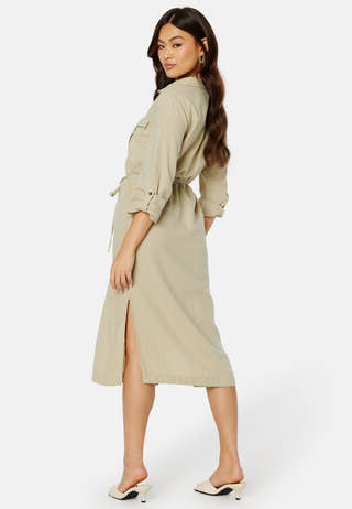 Caro LS Linen Blend Shirt Dress