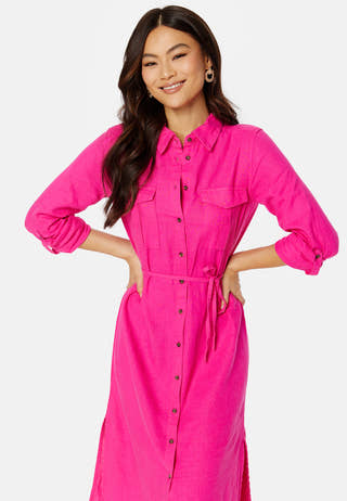 Caro LS Linen Blend Shirt Dress