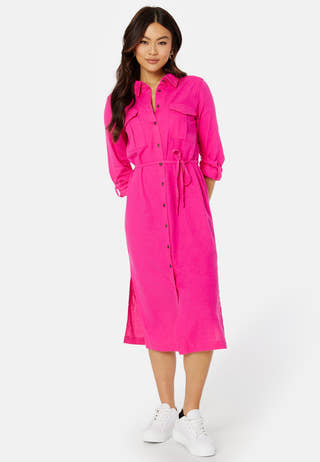 Caro LS Linen Blend Shirt Dress