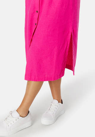 Caro LS Linen Blend Shirt Dress