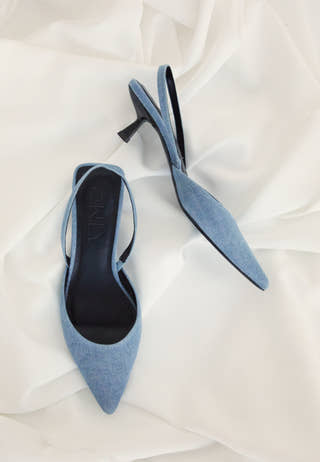 Coco-4 Denim Slingback Pump