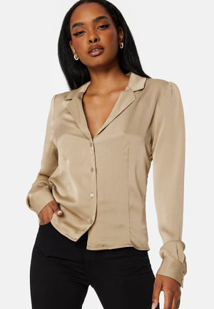 Jovana LS Top With Resort Collar