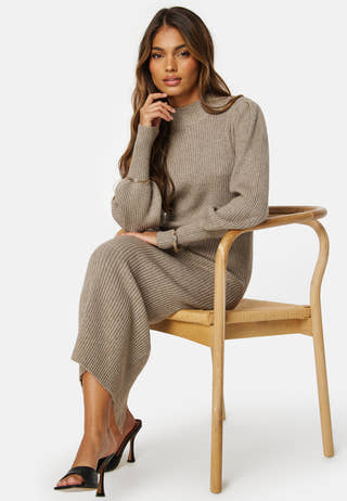 Katia Puff Long Slit Dress