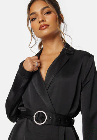 Marta LS Short Satin Dress