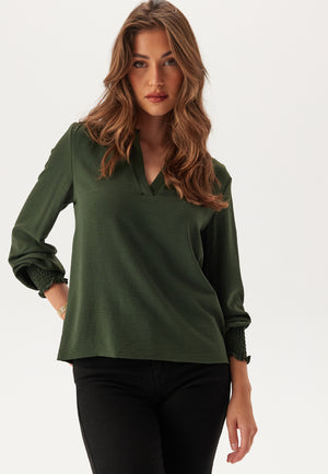 Onlmette V-Neck Smock Top