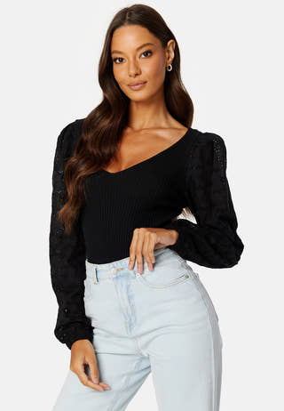 Nadia LS Wrap V-Neck Knit